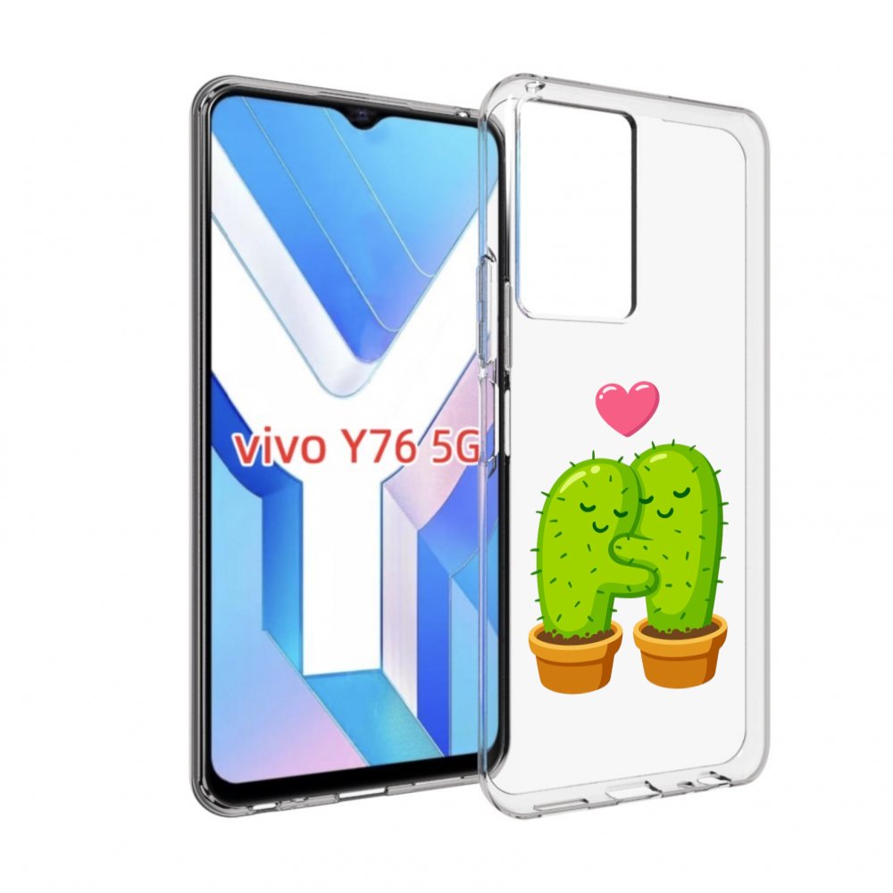

Чехол MyPads Влюбленные-кактусы для Vivo Y76 5G, Прозрачный, Tocco