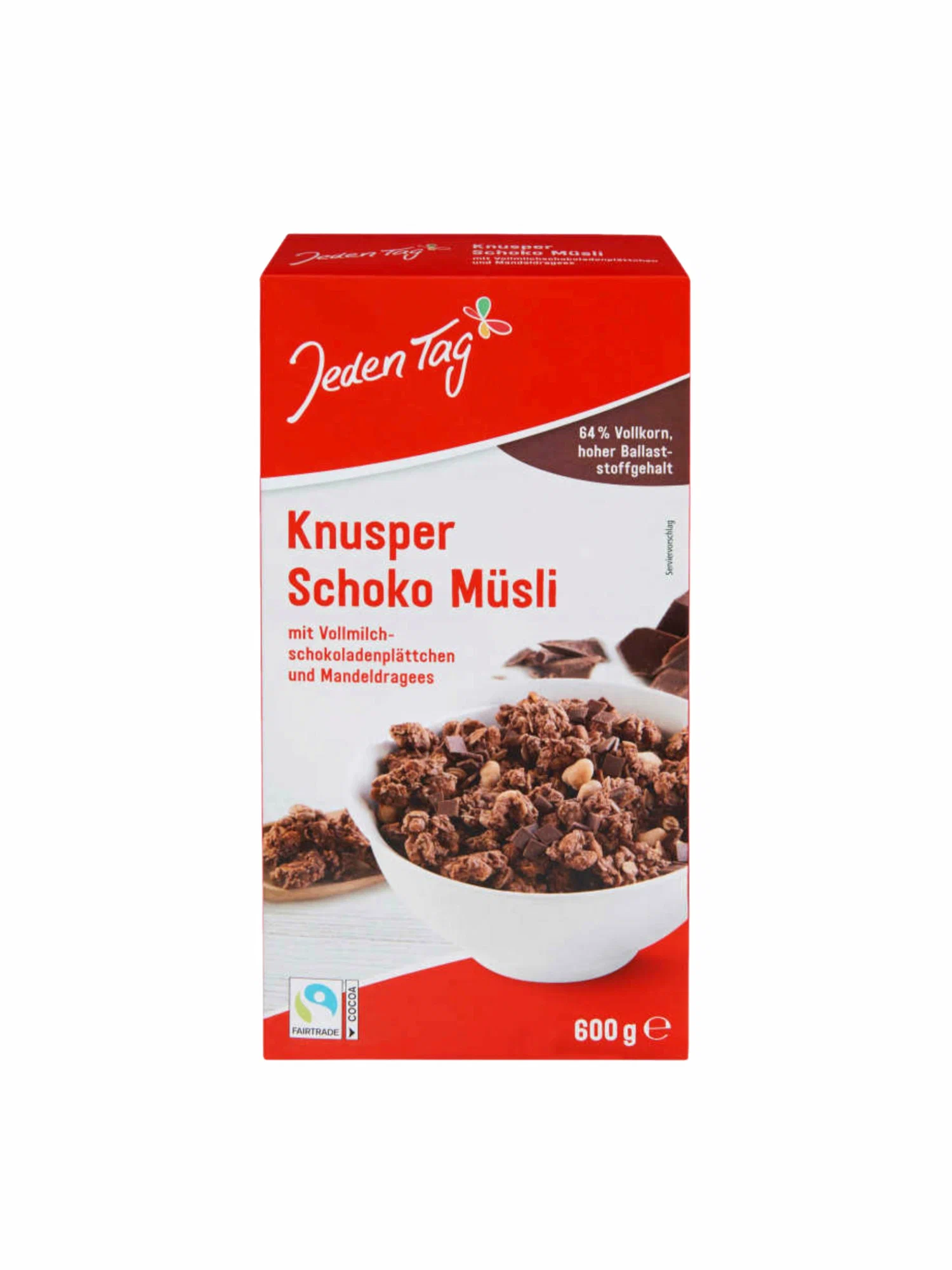 

Мюсли Jeden Tag Knusper Schoko Musli хрустящие 0,6 л, Knusper