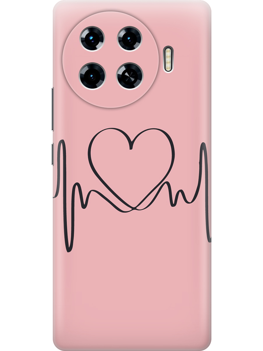 

Силиконовый чехол на Tecno Spark 20 Pro+ с принтом "Сердцебиение", Прозрачный;розовый;черный, 783985091