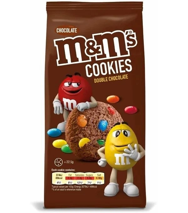 Печенье M&M's Cookies Double Chocolate шоколадное с драже 180 г