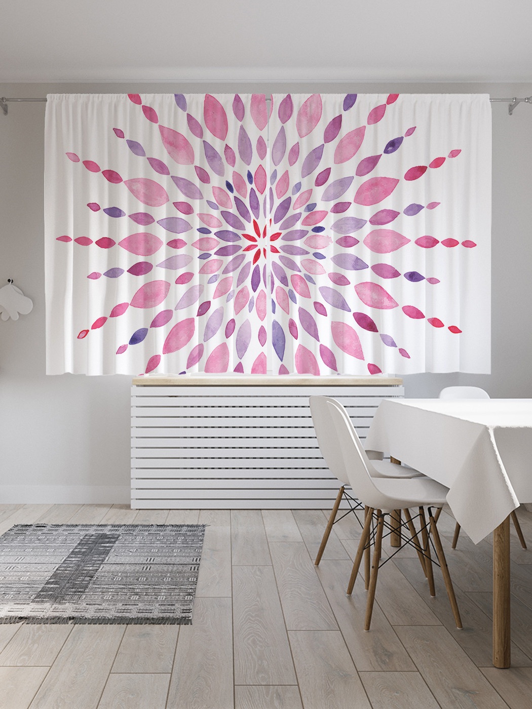 

Шторы JoyArty с фотопечатью "Лучистая мандала" из сатена, 290х180 см, Лучистая мандала