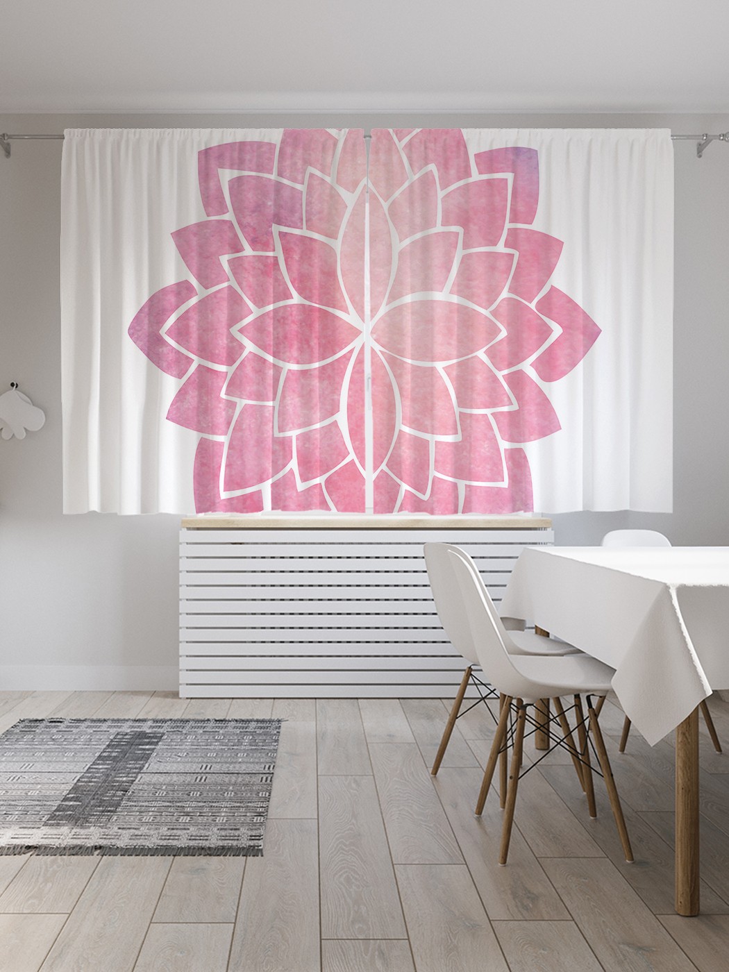 фото Шторы joyarty с фотопечатью "лепестковая мандала" из сатена, 290х180 см