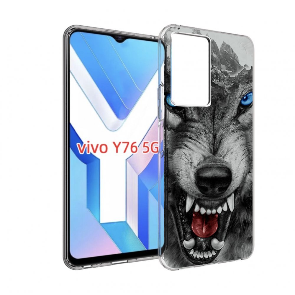 

Чехол MyPads Волк-частица мужской для Vivo Y76 5G, Прозрачный, Tocco