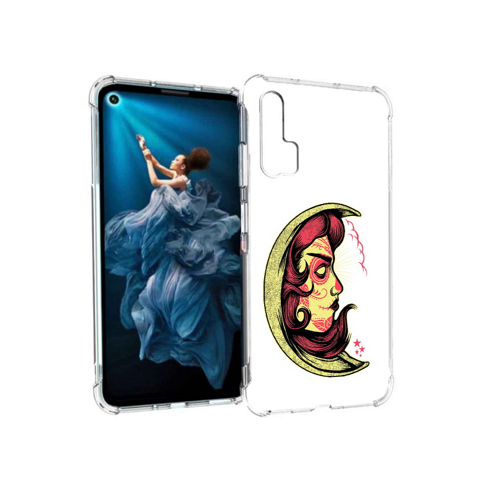 

Чехол MyPads Tocco для Honor 20 Pro желтый полумесяц с лицом девушки (PT129185.18.346), Прозрачный, Tocco