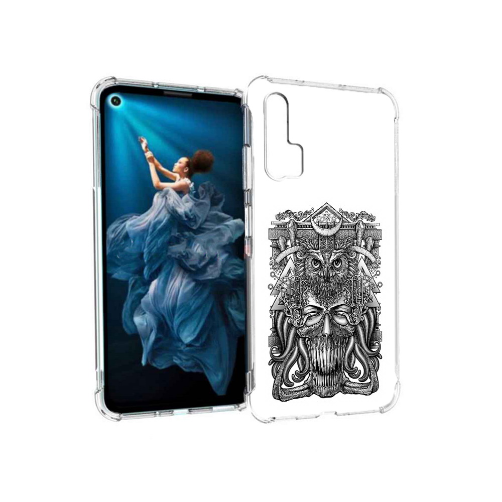 

Чехол MyPads Tocco для Honor 20 Pro зубастая сова (PT129185.18.369), Прозрачный, Tocco