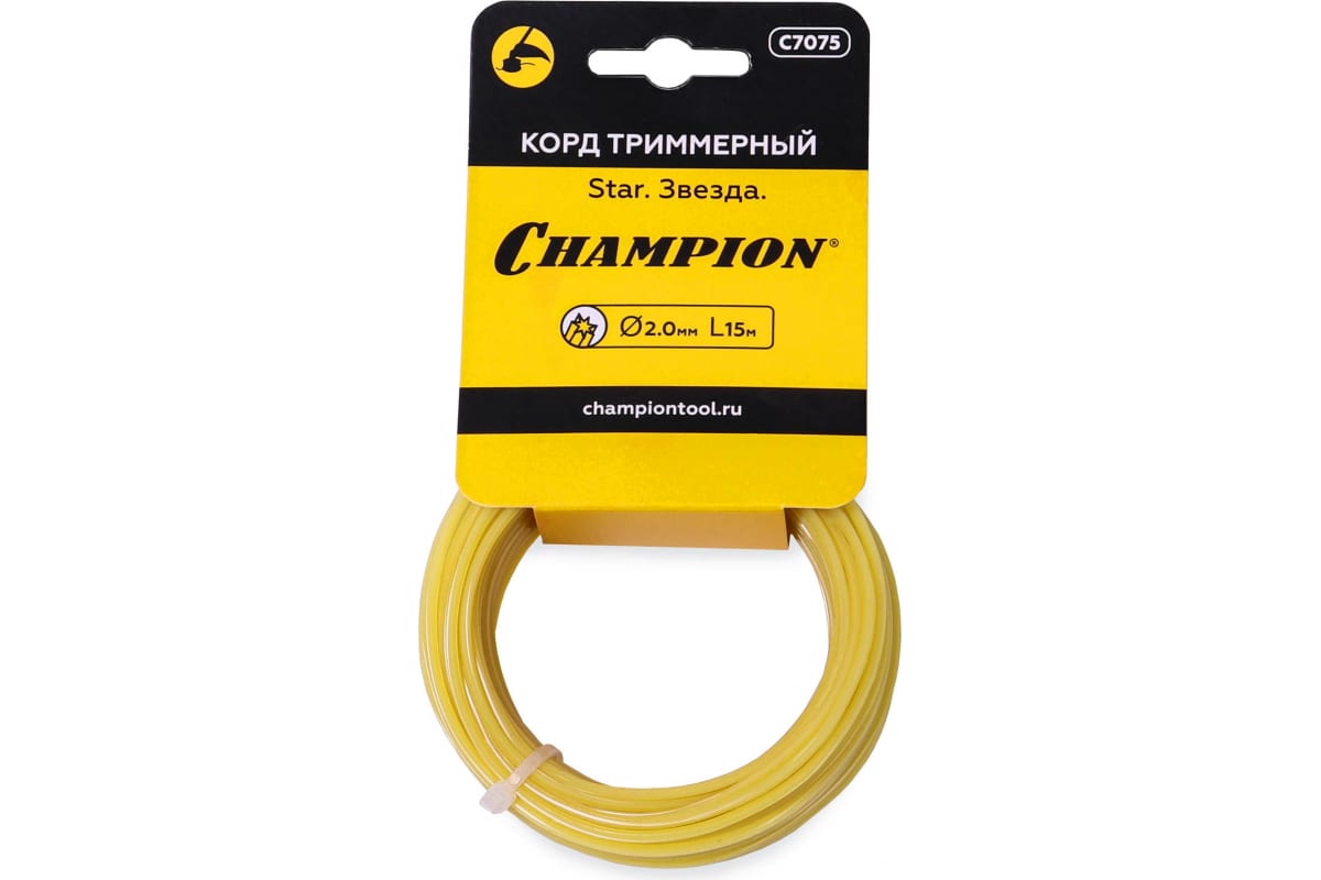

Корд триммерный Champion C7075 Star 2.0 мм x 15 м