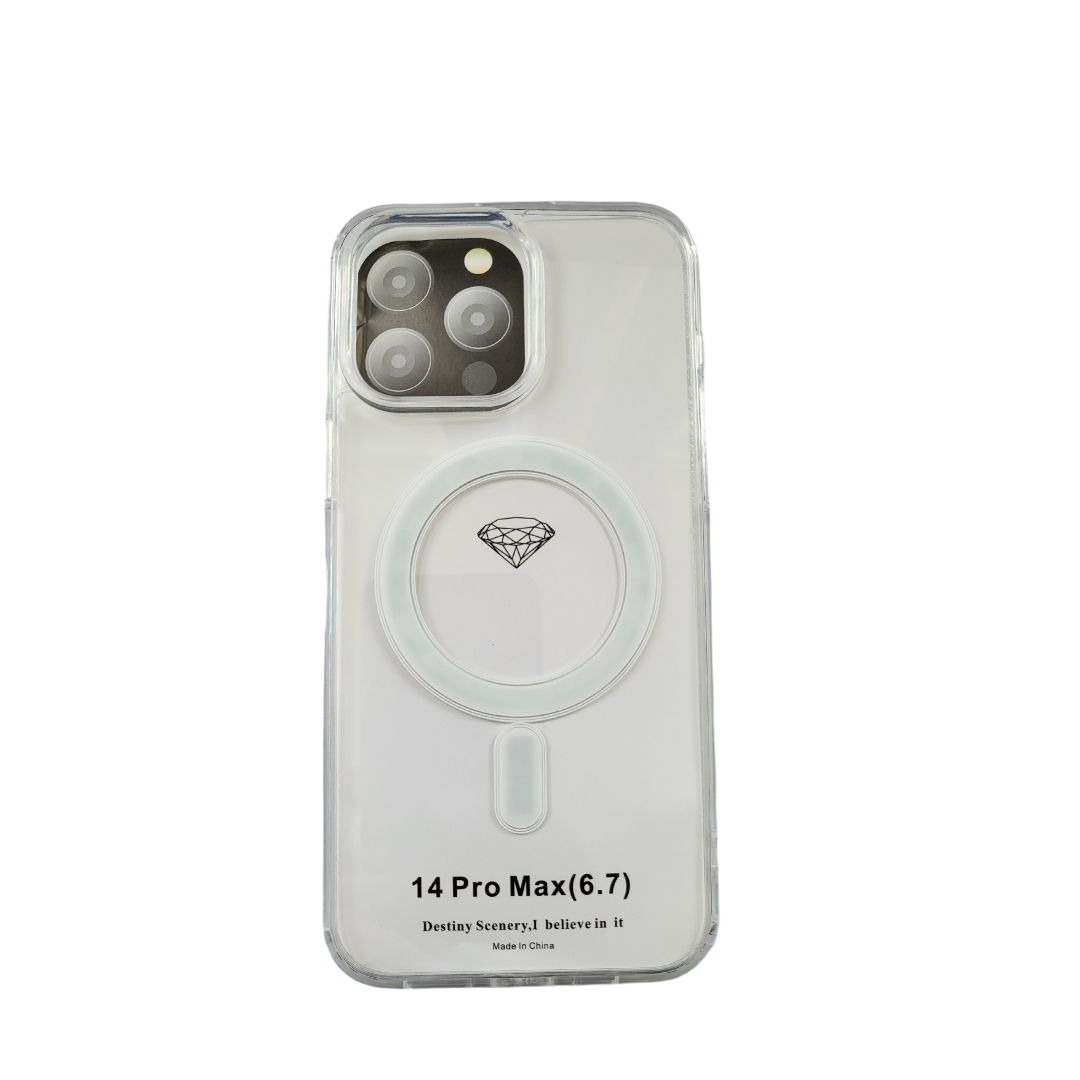 

Чехол для iPhone 14 Pro Max (Айфон 14 про макс) силиконовый с магнитом Magsafe, Прозрачный, 45486666