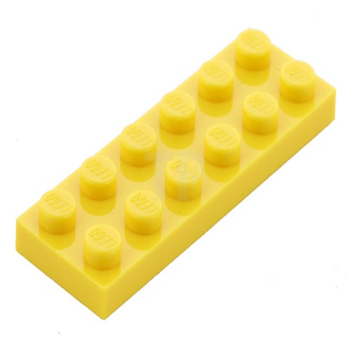 фото Деталь lego 379524 плитка 2x6 желтая 50 шт