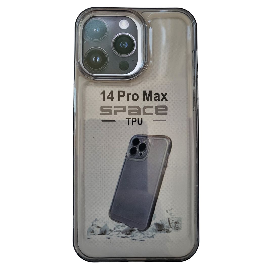 

Чехол для iPhone 14 Pro Max(Айфон 14 Про Макс) Space силиконовый прозрачный черный, 688686833