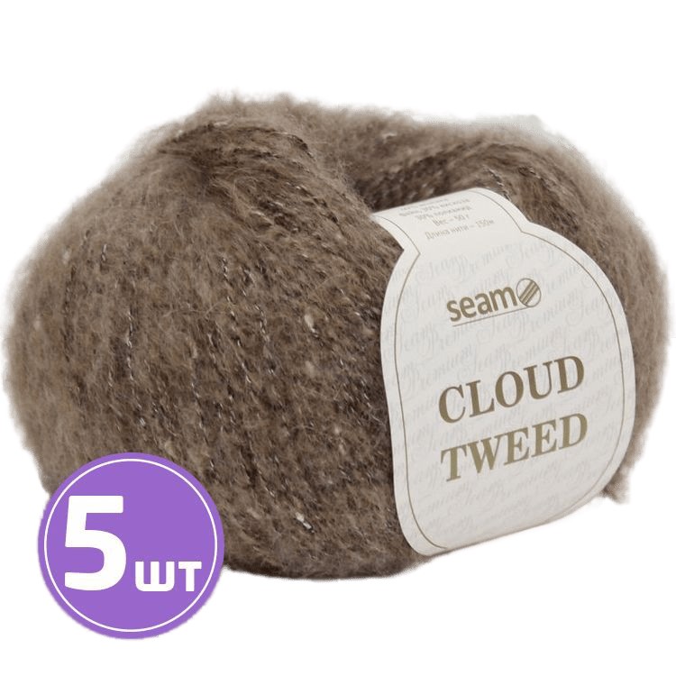 

Пряжа SEAM Cloud Tweed (61490), меланж, 5 шт. по 50 г, Коричневый