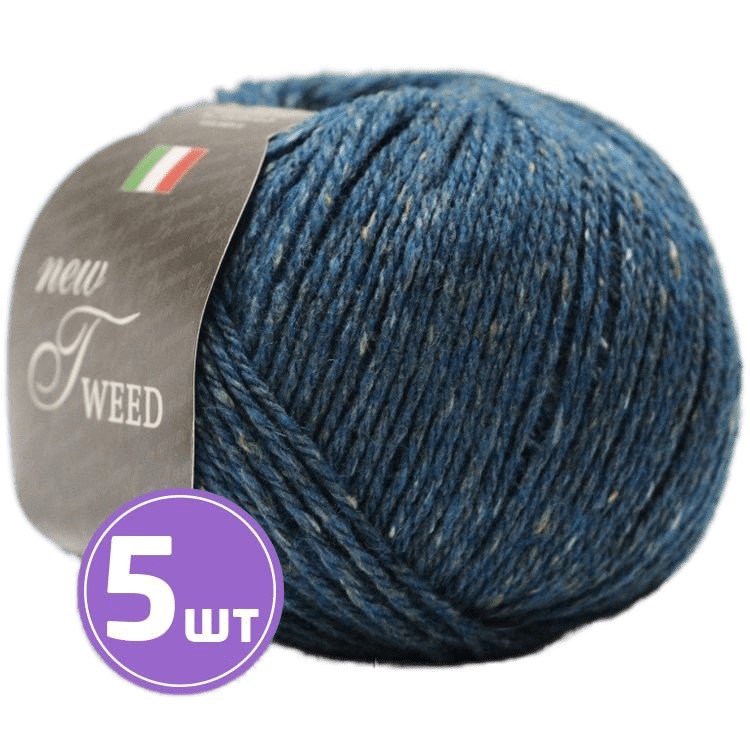 

Пряжа SEAM TWEED new (147), твид синяя морская волна, 5 шт. по 50 г