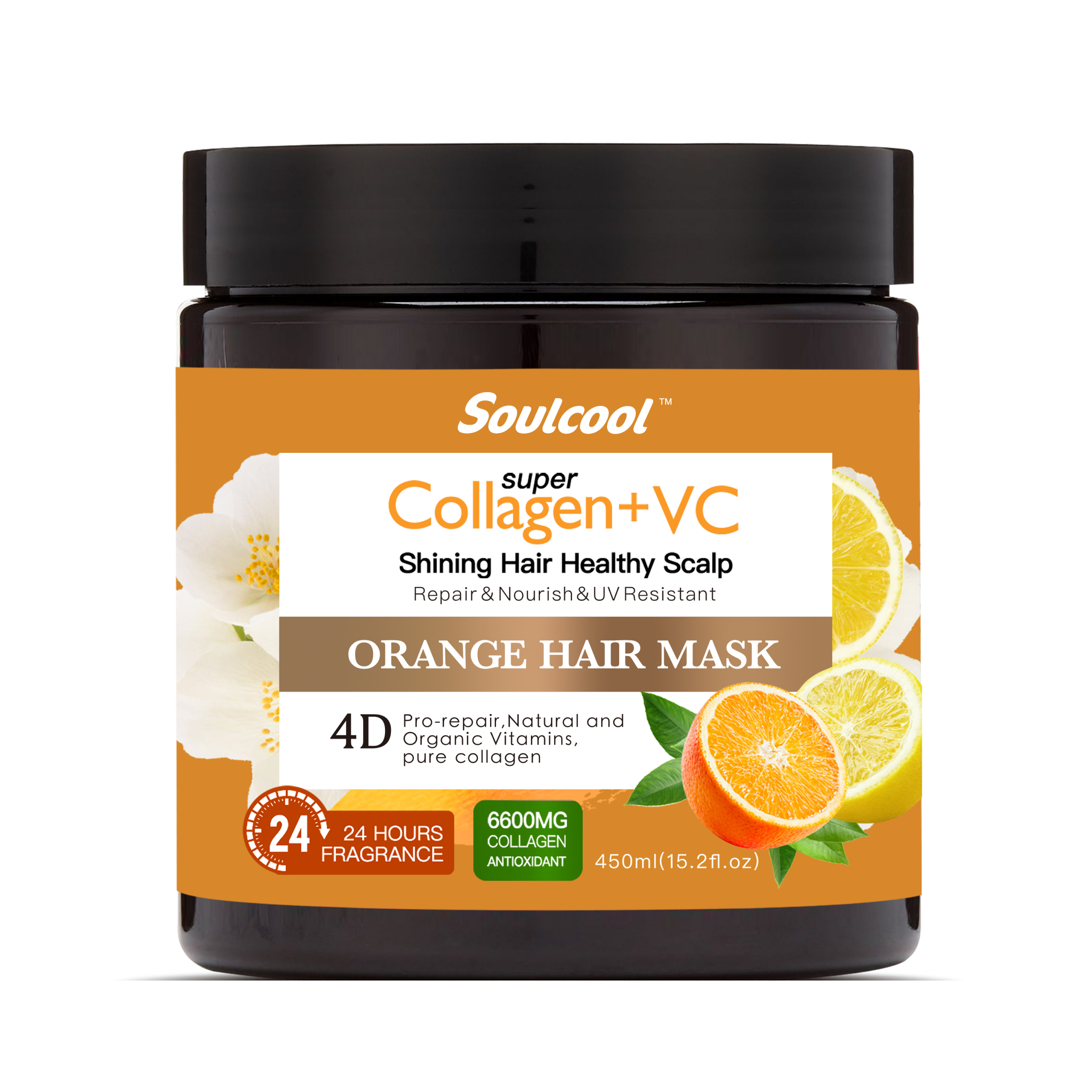 фото Маска для волос восстанавливающая liby soulcool сладкий апельсин, 450 мл