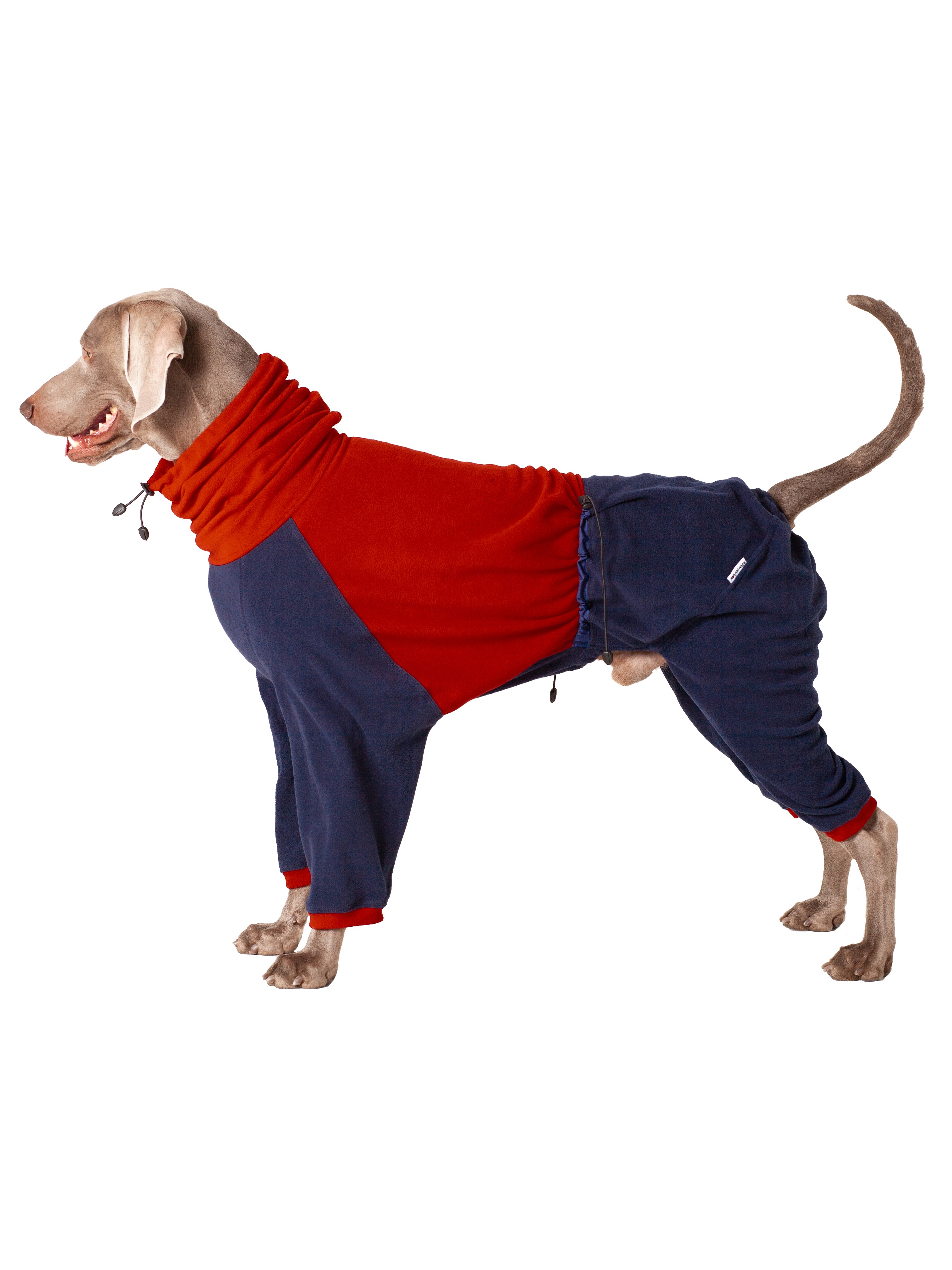 Флисовый комбинезон для собак, цвет красный-синий, размер Д3