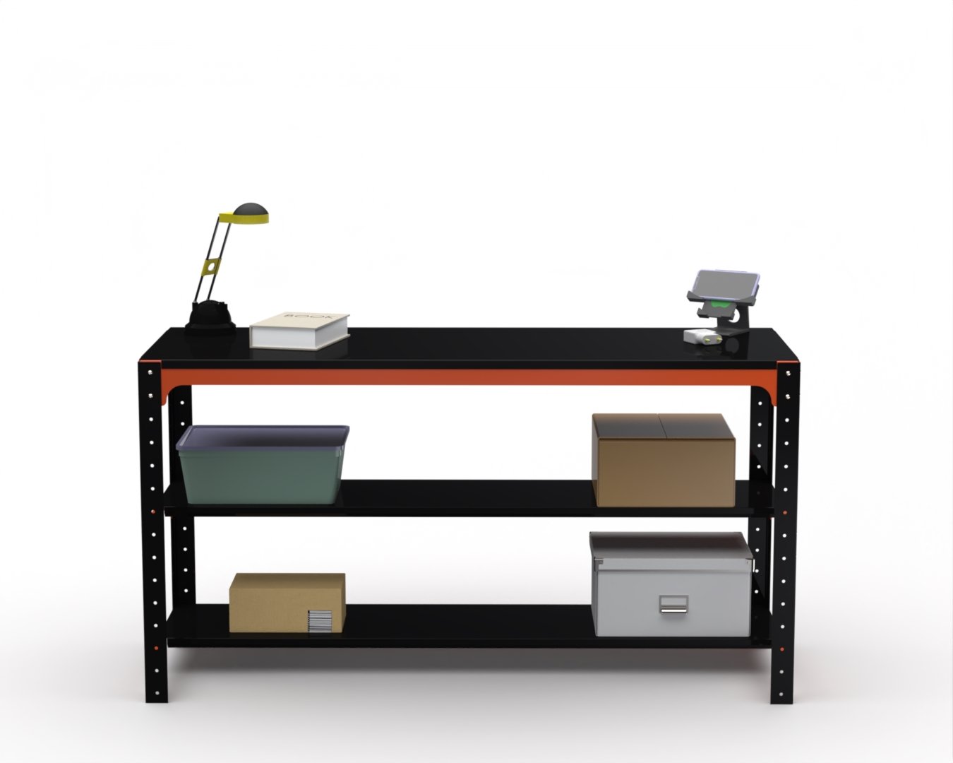 

Стол металлический Metalex серия KIT 750х1000х600 (две полки) (оранжево-черный)