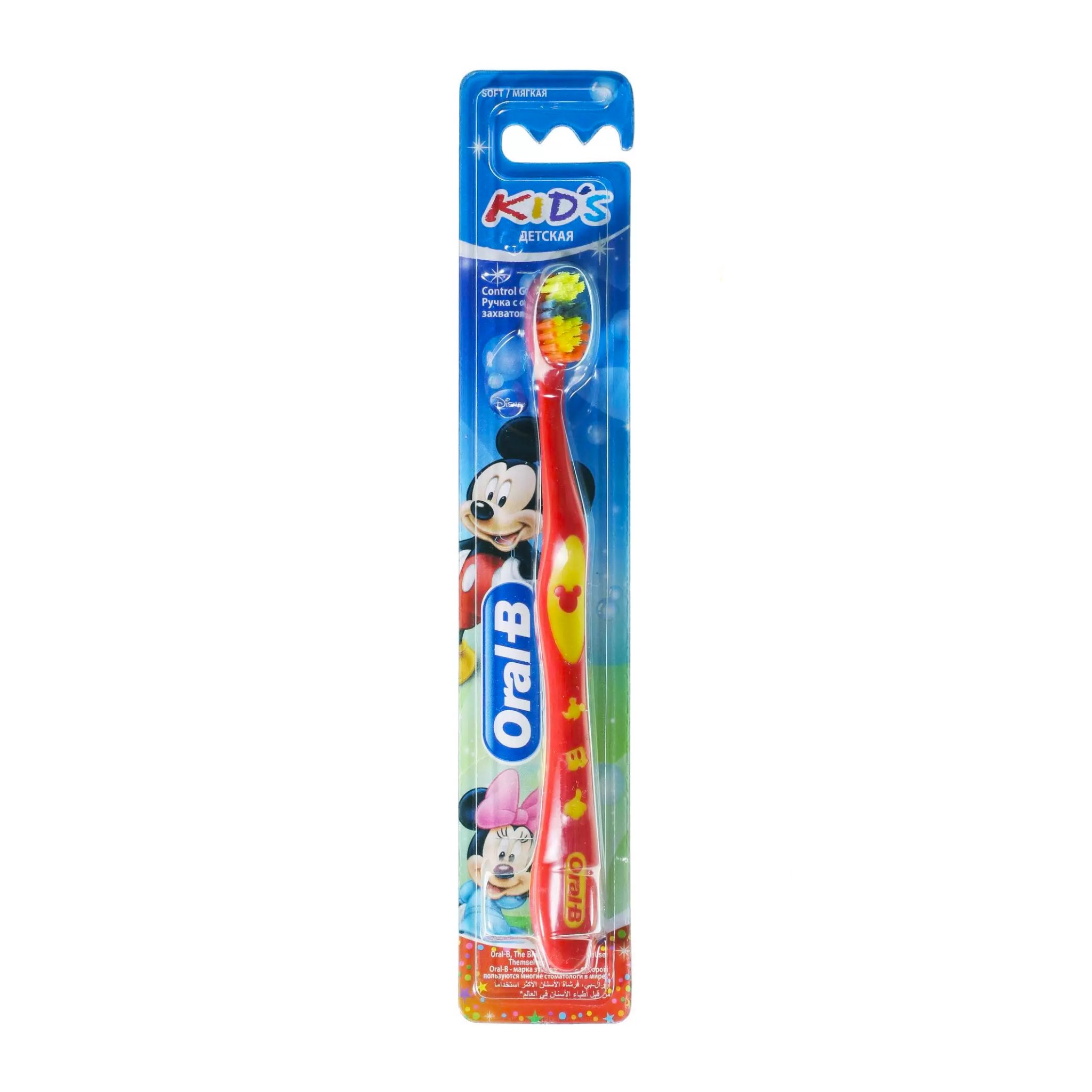 Зубная щетка Oral-B Kids Mickey Mouse Микки Маус от 2 до 4 лет, мягкая, красная зубная щетка oral b kids mickey mouse микки маус от 2 до 4 лет мягкая красная