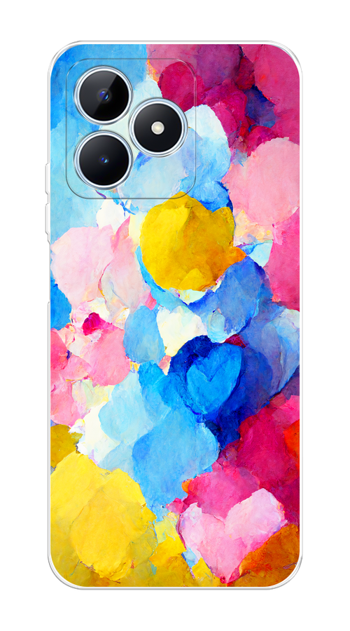 

Чехол на Realme C60 "Яркие пятна", Синий;голубой;желтый;розовый, 2516550-1
