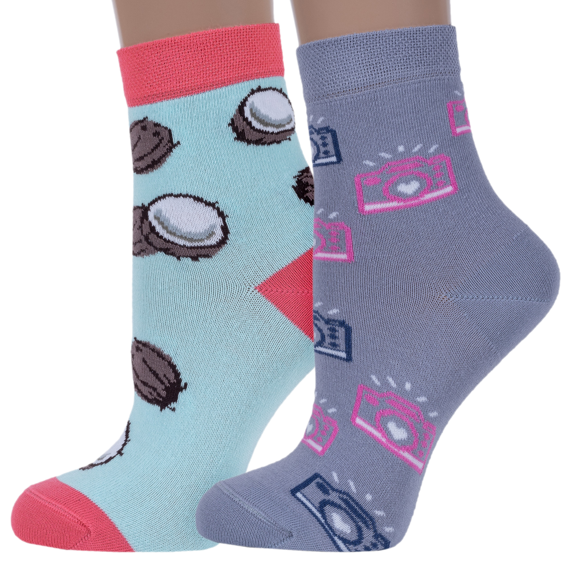 

Комплект носков женских Брестский чулочный комбинат 2-16С1102 бирюзовых; серых 23, Бирюзовый;серый, 2-16С1102