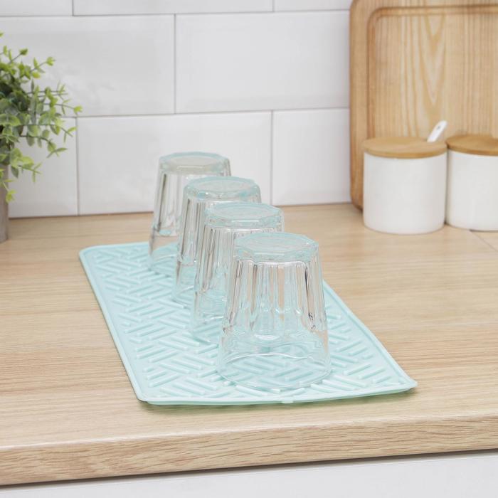 фото Коврик для сушки посуды, 20×45 см, силикон, цвет микс nobrand