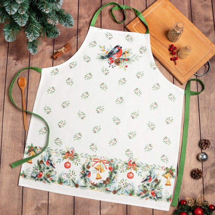 

Фартук "Этель" Сhristmas bells 60х70см, 100% хл, саржа 190 гр/м2, Белый