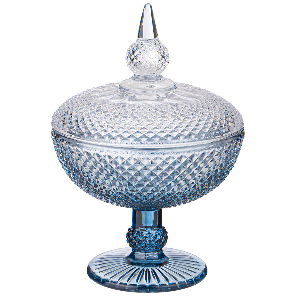 

Набор из 4 штук Емкость для хранения на ножке Lefard Diamant blue 15.7х15.7х23 см, Голубой