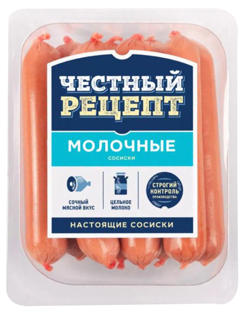 

Сосиски Честный рецепт Молочные 400 г