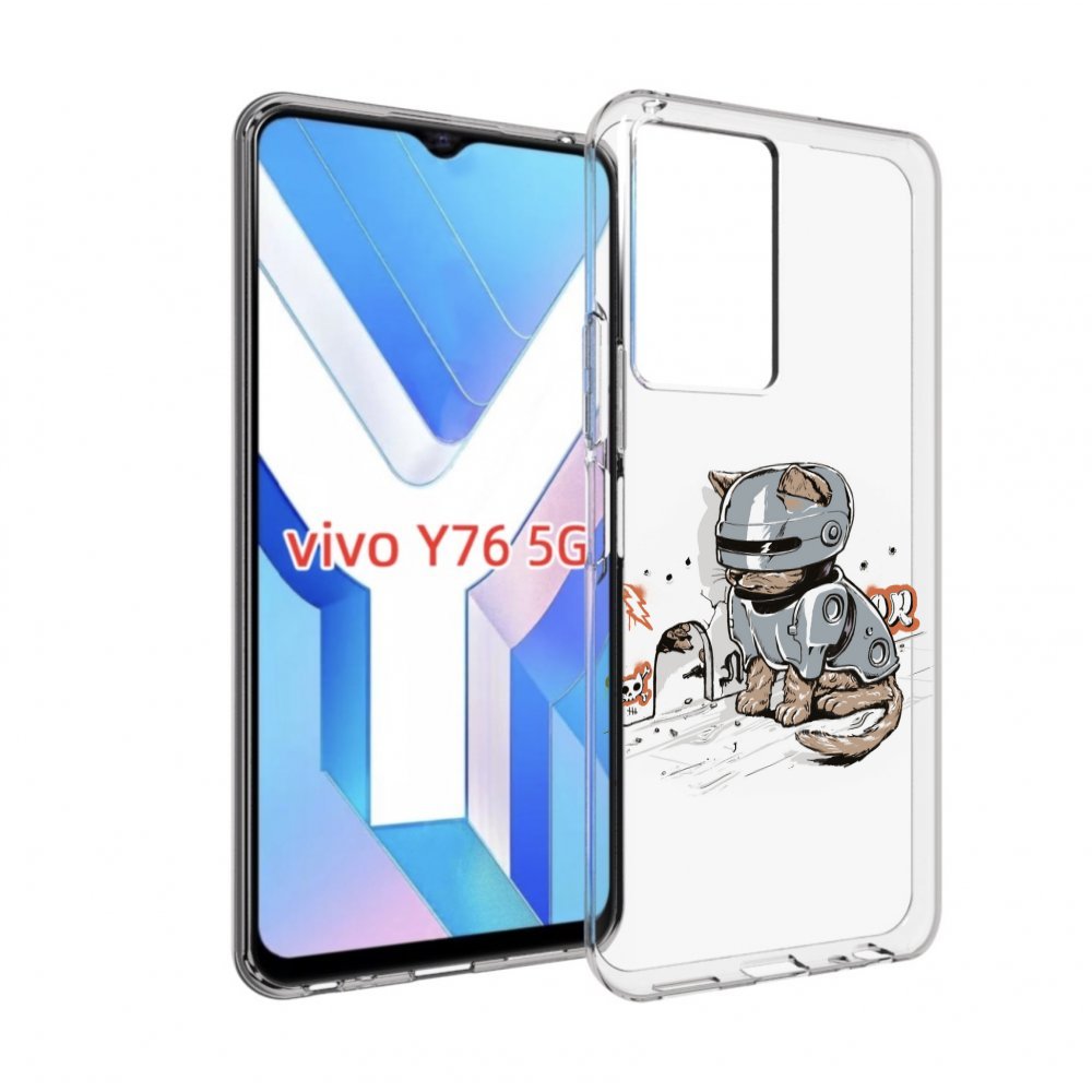 

Чехол MyPads Грозный кот для Vivo Y76 5G, Прозрачный, Tocco
