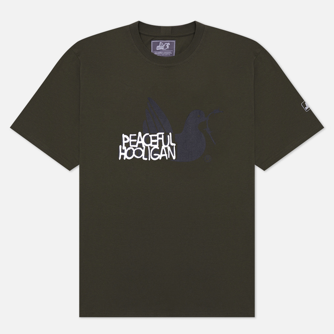 

Футболка мужская Peaceful Hooligan PHAW22PRITEE01-OLV зеленая S, PHAW22PRITEE01-OLV
