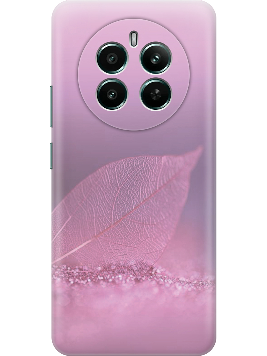 

Силиконовый чехол на Realme 12+ 5g / Narzo 70 Pro 5g с принтом "Листок в розовых блестках", Прозрачный;розовый;фиолетовый, 783983222