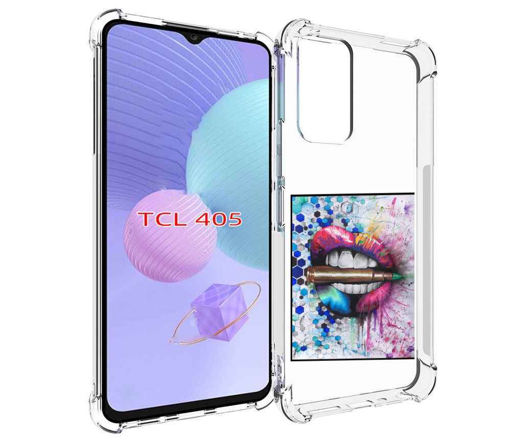 

Чехол MyPads разноцветные губы с пулей для TCL 405, Tocco