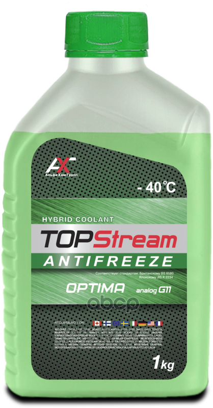Антифриз Topstream Optima (Зеленый) G11 1 Л TOPStream арт. ATSOG00001