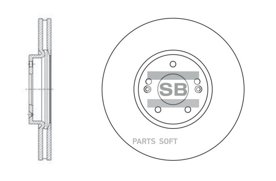 Тормозной диск Sangsin brake комплект 1 шт. SD1053