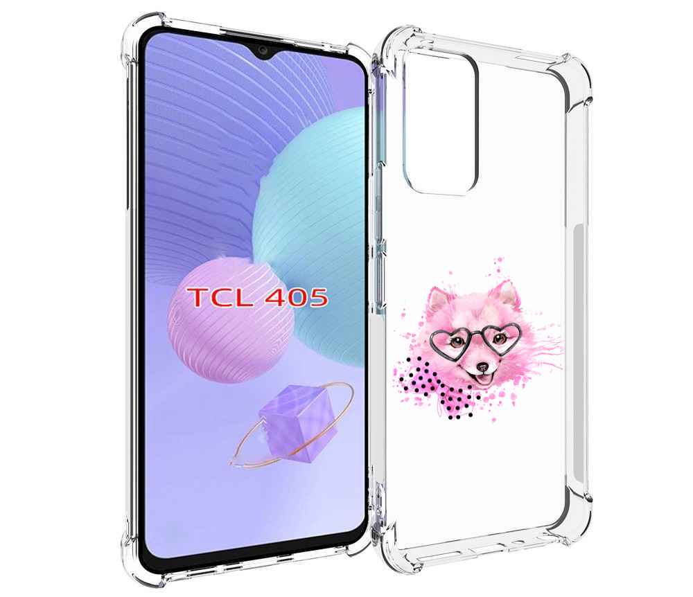 

Чехол MyPads розовый волченок для TCL 405, Tocco