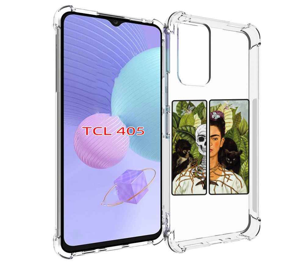 

Чехол MyPads сдвоенная картинка девушка скелет для TCL 405, Tocco