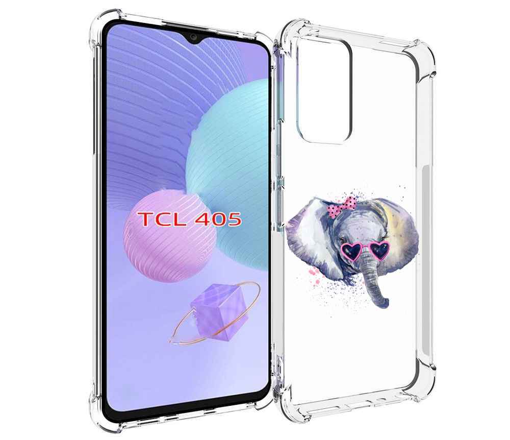 

Чехол MyPads слоник в очках для TCL 405, Tocco