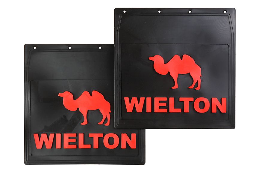 

Комплект брызговиков "WIELTON+Верблюд" прицепа 400*400 черная резина (красная надпись)