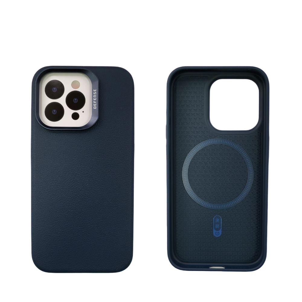 

Чехол Defense для iPhone 15 Pro Max 100% натуральная премиум кожа наппа + Magsafe синий, 4р5о567865876