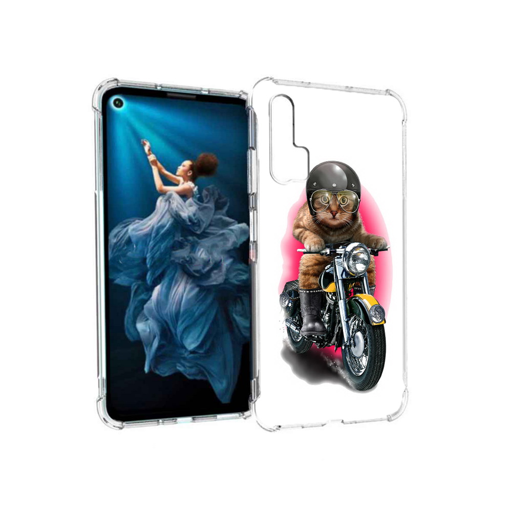 

Чехол MyPads Tocco для Honor 20 Pro мото-кот (PT129185.18.485), Прозрачный, Tocco