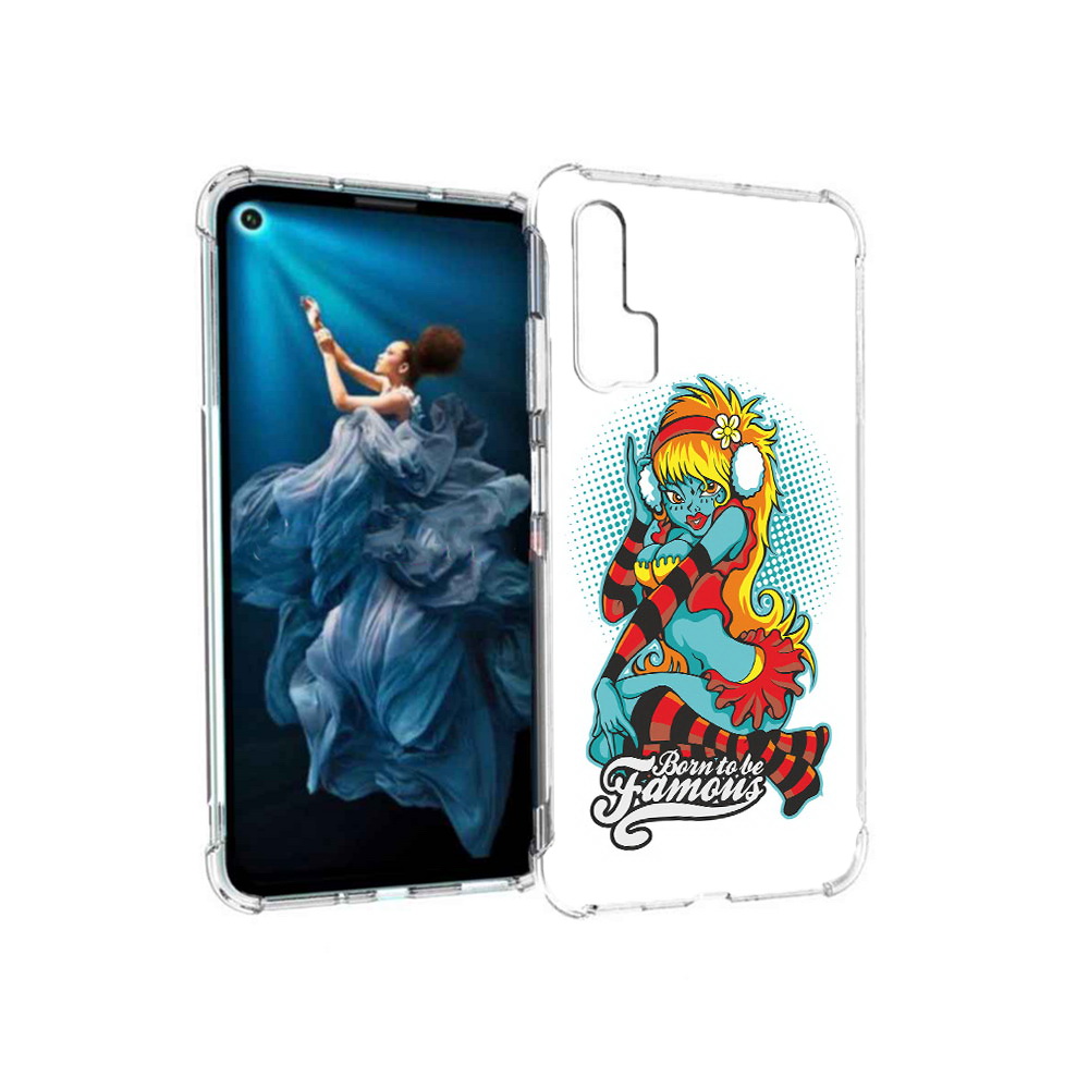 

Чехол MyPads Tocco для Honor 20 Pro нарисованная девушка в наушниках (PT129185.18.498), Прозрачный, Tocco