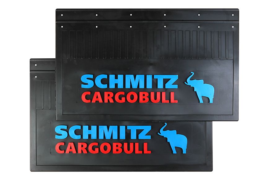 

Комплект брызговиков SCHMITZ CARGOBULL (черная резина) задние 600*370 LUX (Красно-Синий)