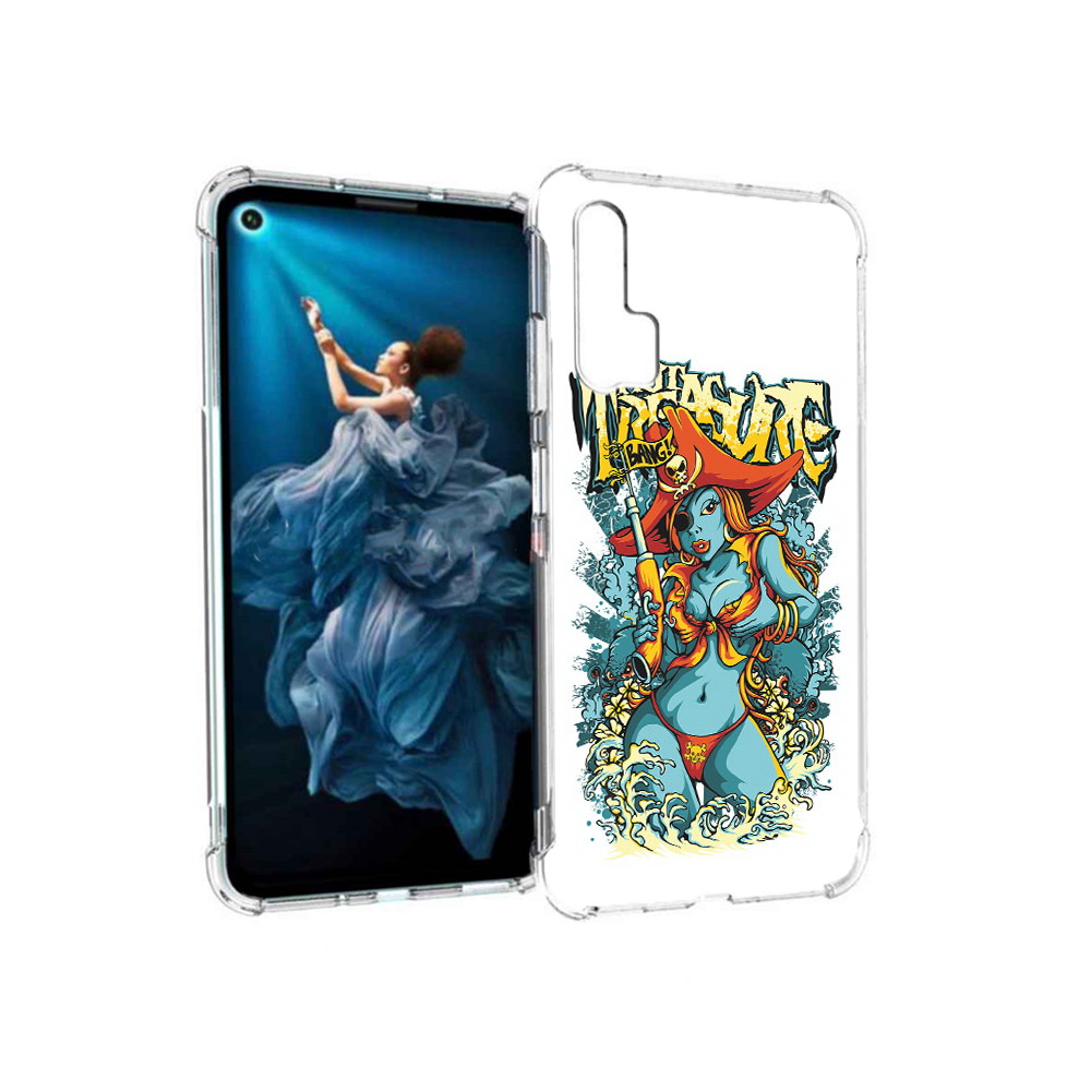 

Чехол MyPads Tocco для Honor 20 Pro нарисованная синяя девушка комикс (PT129185.18.504), Прозрачный, Tocco
