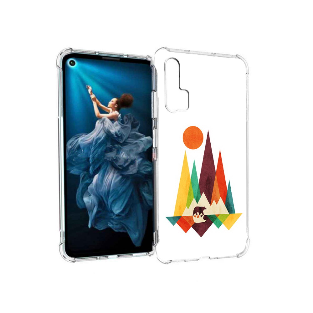 

Чехол MyPads Tocco для Honor 20 Pro нарисованные горы с медведем (PT129185.18.506), Прозрачный, Tocco