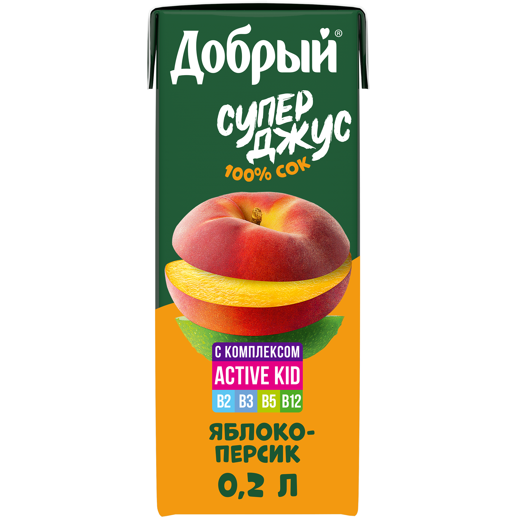 Нектар Добрый персик-яблоко 0.2 л