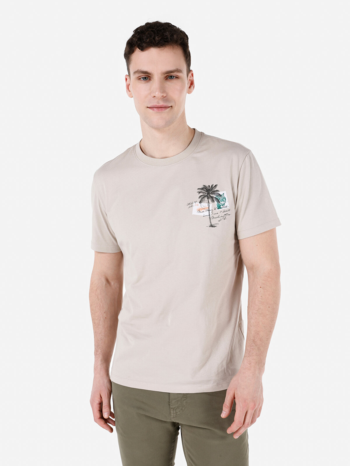 

Футболка мужская Colin's CL1066687 белая M, Белый, CL1066687