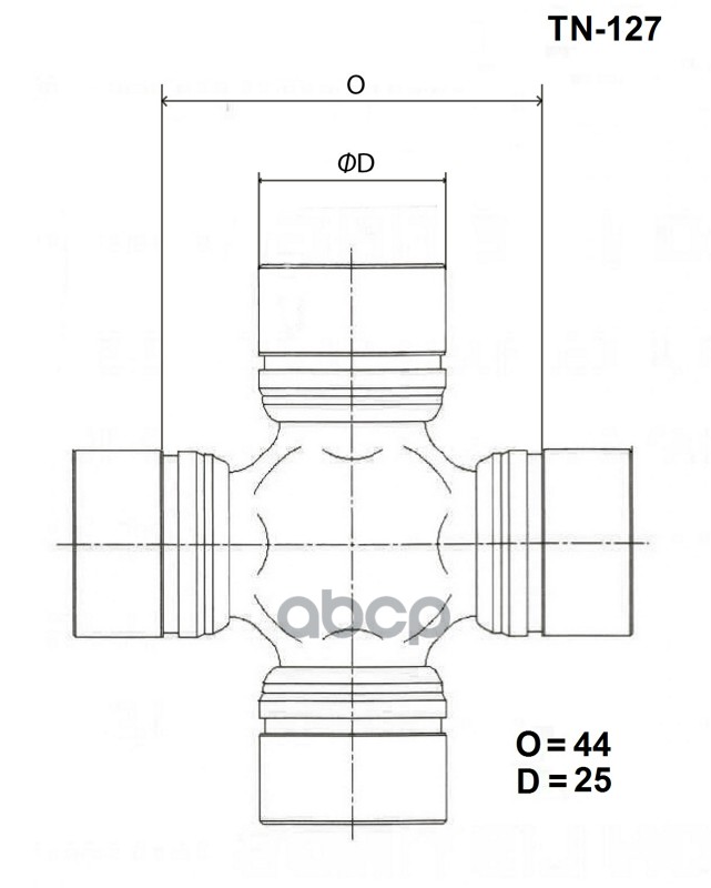 TOYO TN-127 Крестовина карданного вала NISSAN CARAVAN 01-/PATHFINDER/TERRANO 86-95 1шт