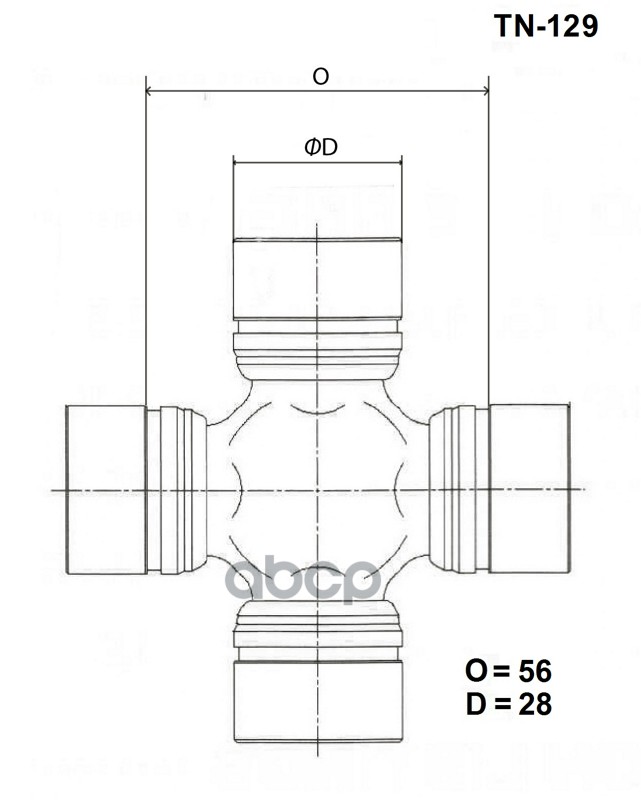 

TOYO TN-129 Крестовина карданного вала NISSAN CARAVAN 02-/SAFARI 87-97/NISSAN F24 с тавотн
