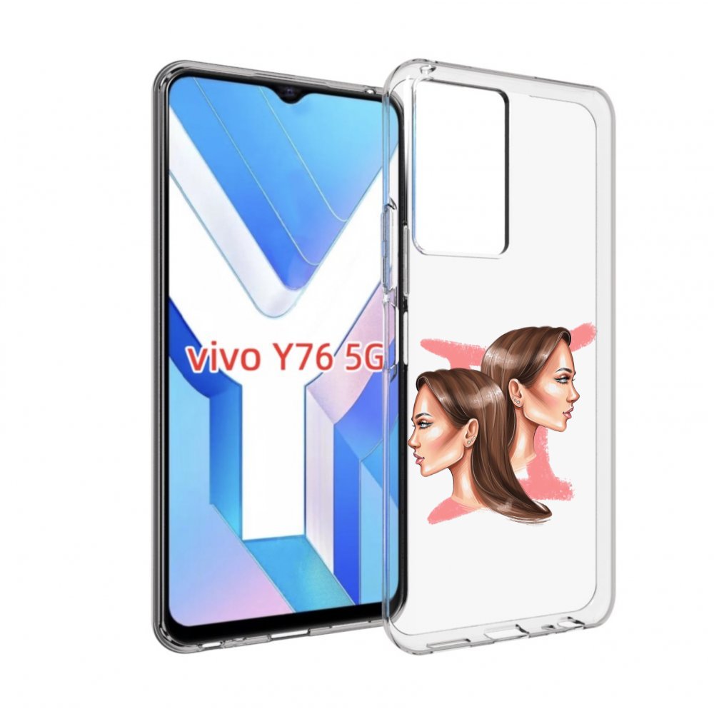 

Чехол MyPads Девушка-Близнецы женский для Vivo Y76 5G, Прозрачный, Tocco