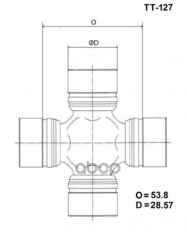 TOYO TT-127 Крестовина карданного вала TOYOTA HILUX 90-99/4-RUNNER 89-95 с тавотницей 1шт