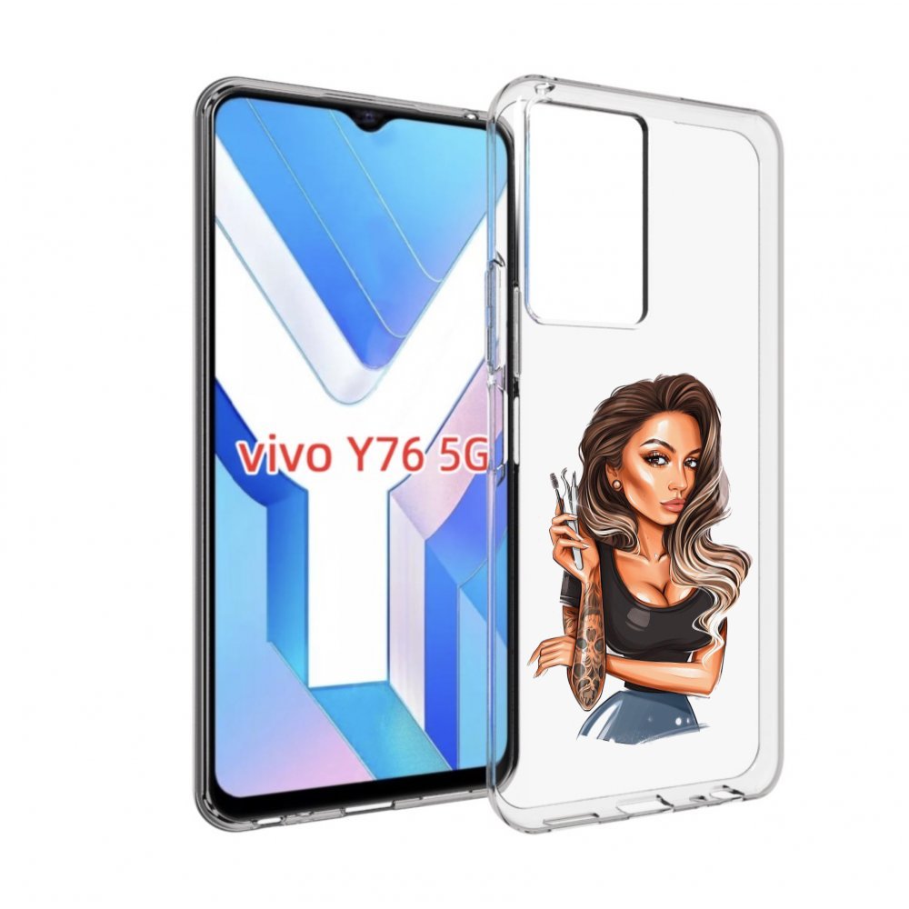 

Чехол MyPads Девушка-бровист для Vivo Y76 5G, Прозрачный, Tocco