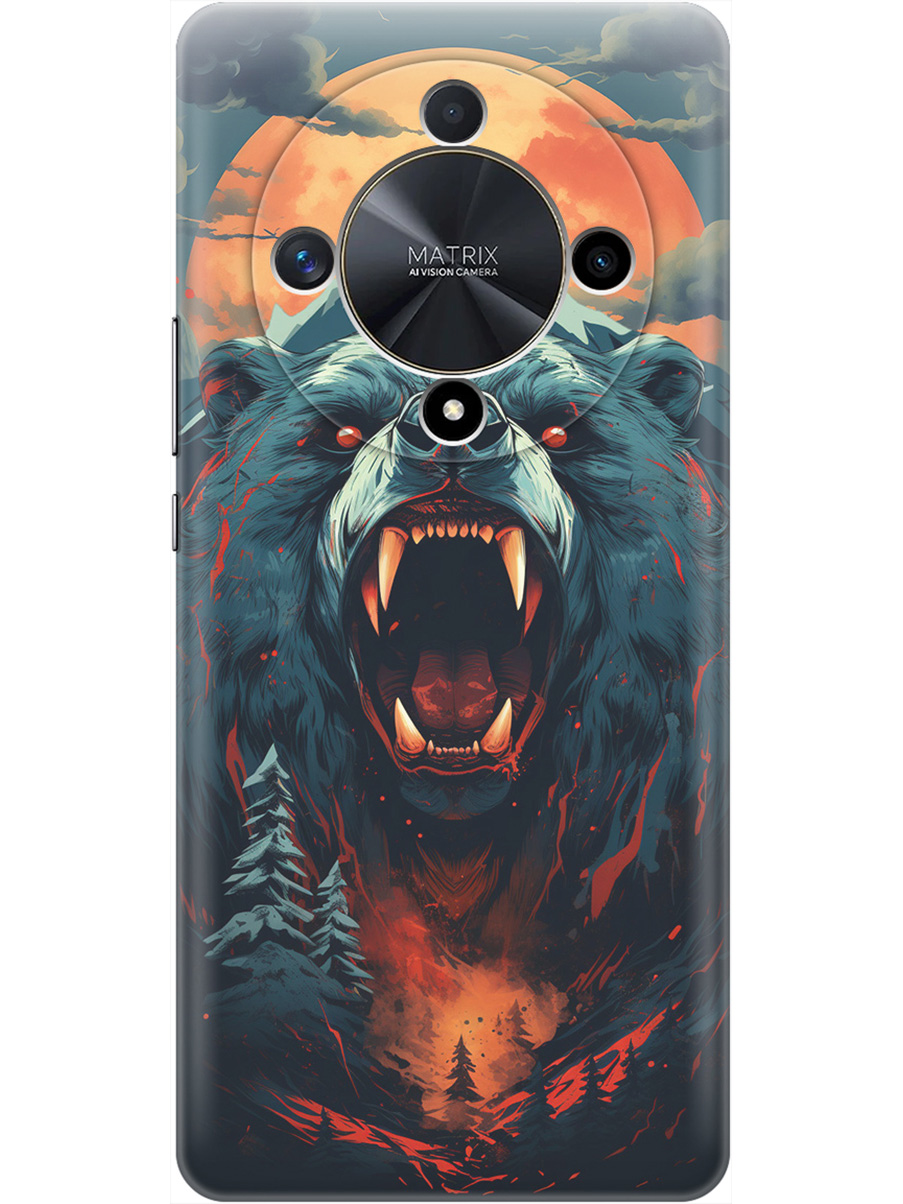 

Силиконовый чехол на Honor X9b / X50 с принтом "Гризли при красной луне", Прозрачный;красный;синий;черный, 781974313