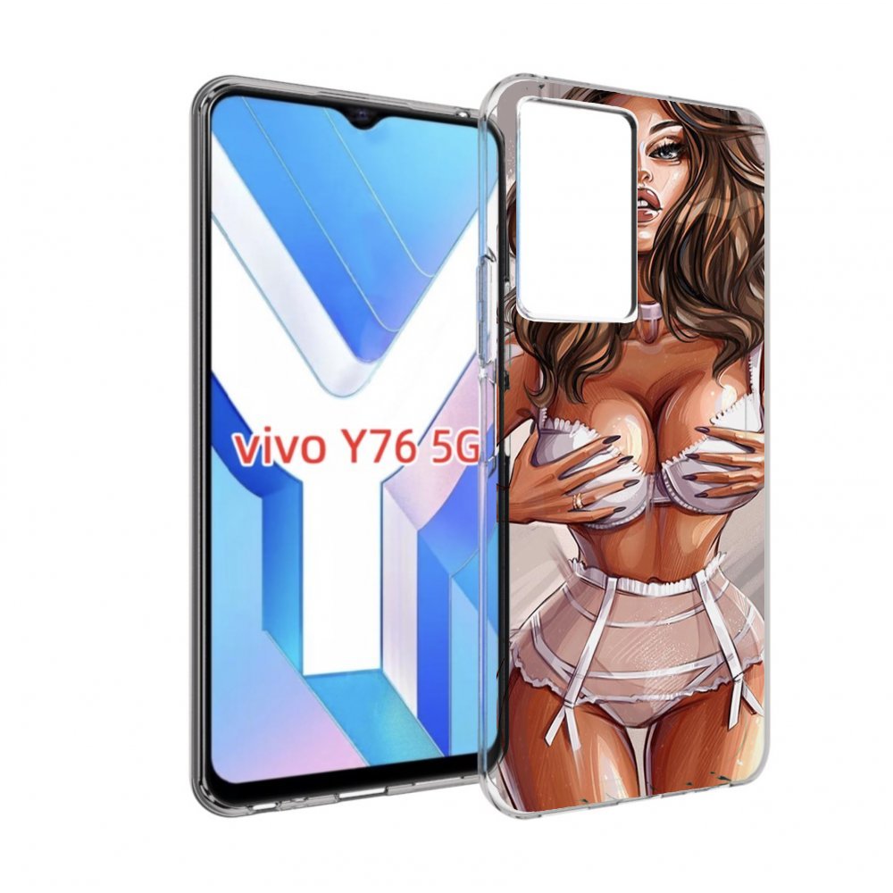 

Чехол MyPads Девушка-в-кружевном для Vivo Y76 5G, Прозрачный, Tocco